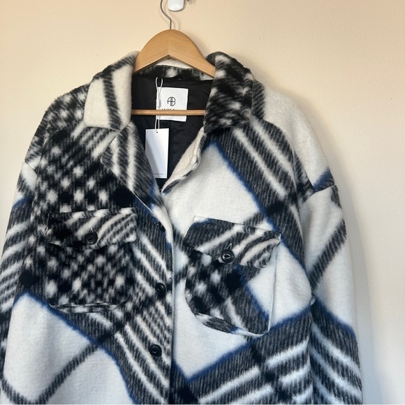 Anine Bing Oakley Jacket Oversized Fleece Shacket Size L - Picture 5 of 10